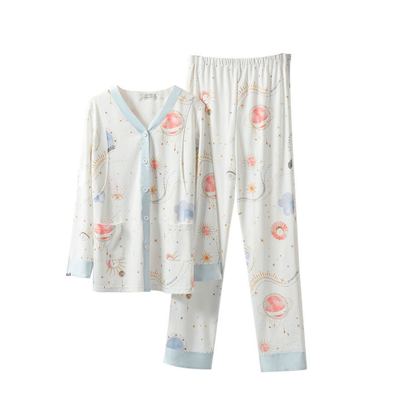 月子服夏季产后哺乳孕妇睡衣喂奶