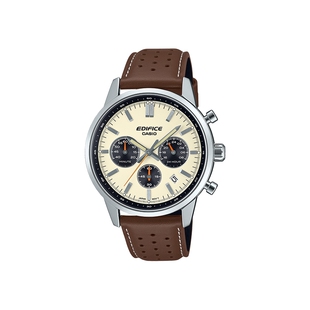 卡西欧官方旗舰店EFR-575复古休闲商务防水指针三眼手表男EDIFICE