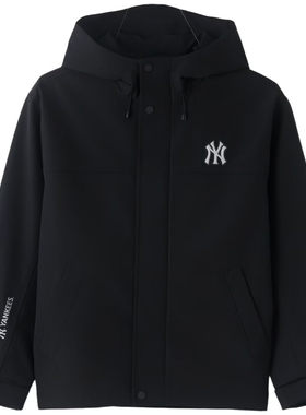 MLB冲锋衣男装女装秋季新款NY小标宽松防水防风夹克外套3AWJB0164