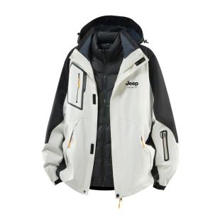 JEEP吉普羽绒服男2026新款三合一冲锋衣两件套可拆卸加绒加厚外套