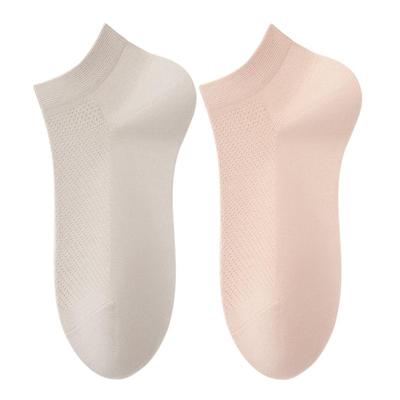 纯棉网眼透气春夏季短袜女不掉跟