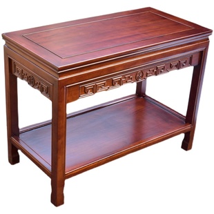 全实木沙发边几客厅电话桌角几老榆木小茶几原木新古典多层置物架