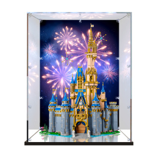 适用乐高43222灰姑娘经典迪士尼城堡亚克力展示盒手办收纳防尘罩