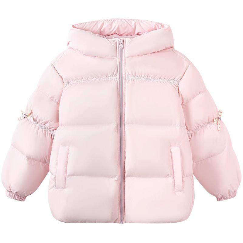 【商场同款】森马儿童羽绒服2025新款冬装女童连帽外套蝴蝶结甜美
