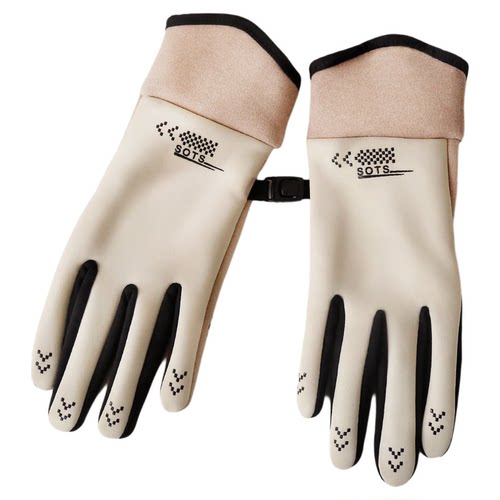 手套女秋冬季2025新款触屏加绒加厚滑雪电动车保暖御寒骑行手套男