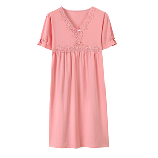 睡裙女夏季莫代尔2025新款女款睡衣夏天冰丝女士妈妈带胸垫连衣裙