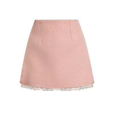 秋冬加厚气质包臀蕾丝花边短裙