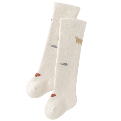 乖奇熊宝宝冬季毛圈保暖长筒袜