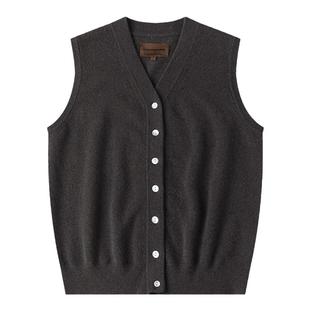 CycleDocument  100%纯羊毛 /知识分子风基础款V领开衫针织马甲女