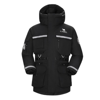 骆驼户外羽绒服冬季新款男款加厚中长款珠峰级三防专业鹅绒冲锋衣