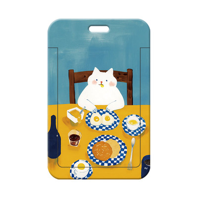 原创ins猫小姐校园工作证公交饭卡挂绳卡套小众门禁卡工牌防丢绳