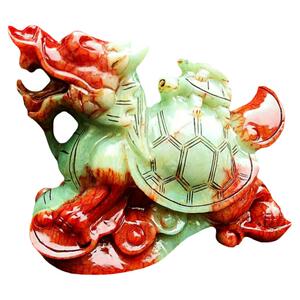 玉石龙龟龙头龟镇宅岫玉招财真玉