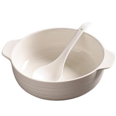川岛屋陶瓷双耳汤碗四机可进