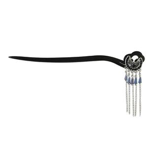 高级超仙簪子新中式流苏发簪簪子旗袍汉服后脑勺盘发发钗马面头饰