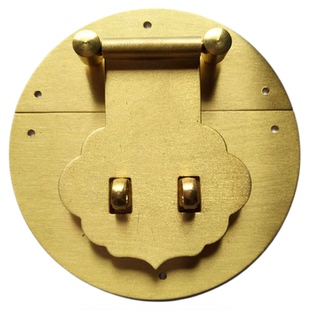 仿古纯铜锁扣搭扣樟木箱扣配件白铜黄铜复古箱子锁鼻老式家具锁片