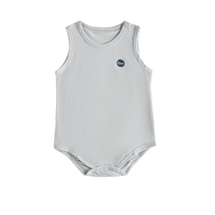 【新品】Oak Family桑蚕丝背心包屁衣夏季婴儿无骨衣服无袖薄款