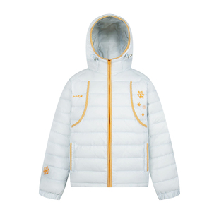 XKSHUO美式格子拼接轻薄连帽排骨羽绒服男女冬季白鸭绒保暖外套