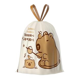 欧凯斯免撕垃圾袋卡皮巴拉手提式加厚家用厨房宿舍穿绳款垃圾袋