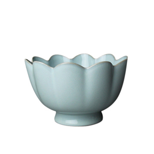 小号迷你莲花碗原产地汝州寻天青汝窑清凉寺汝瓷茶器仿古釉青宋瓷