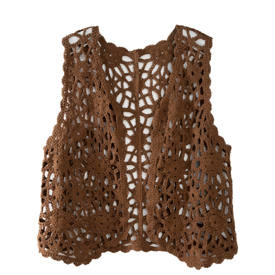 春夏森系百搭棉线小马甲