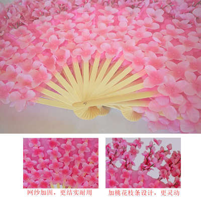 桃花扇舞蹈扇子跳舞扇子秧歌表演舞蹈扇教会道具双面扇花瓣扇演出