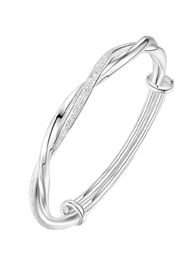 莫比乌斯环银手镯女9999纯银百搭