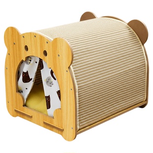 猫抓板剑麻猫窝一体猫爬架猫咪磨爪耐磨不掉屑四季通用封闭式猫屋