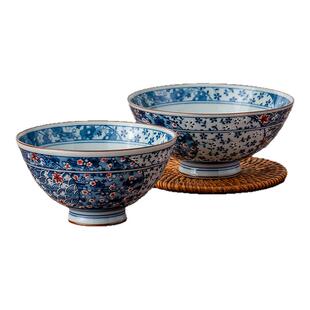MinoYaki美浓烧 繁花浮雕陶瓷碗日本进口轻奢高颜值餐具汤面碗