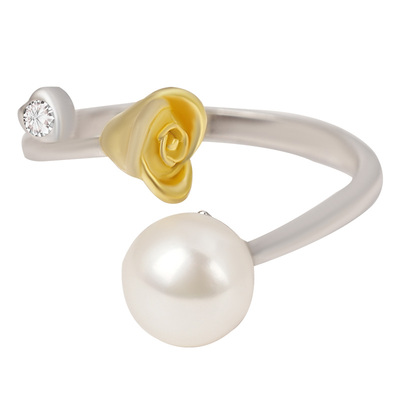 宫里上新淡水珍珠衔春戒指