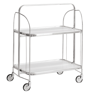 网红可移动折叠餐车中古玻璃小推车客厅沙发边几简约轻奢风置物架