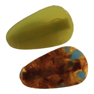 韩版醋酸时尚撞色刘海夹鸭嘴夹新款女质感水滴侧边发夹不伤发对夹