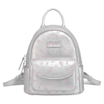 爱路喜银色双肩包可爱小背包