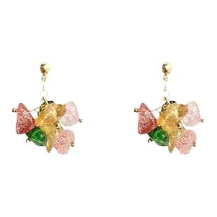 语义错误耳夹蚊香盘度假风彩色小流苏耳环2025新款爆款多巴胺耳饰