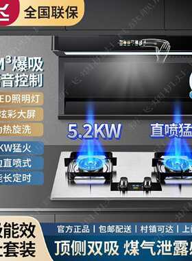新飞抽油烟机燃气灶组合家用厨房AI语音控制烟灶套装猛火两件套
