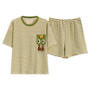 睡衣夏天女款纯棉短袖短裤休闲卡通套头薄款少女生夏季家居服套装