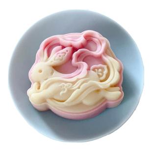 【卷卷原创】75g飞天玉兔中秋节月饼模具中式小兔子满月广式模具