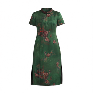 花罗香云纱真丝连衣裙女夏季2025新中式气质显瘦高端精致妈妈裙子