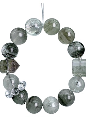 天然千层绿幽灵水晶手串定制