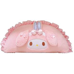 卡通小羊美蒂兔毛绒床头靠垫可爱靠枕女生睡觉猫咪花边沙发大抱枕