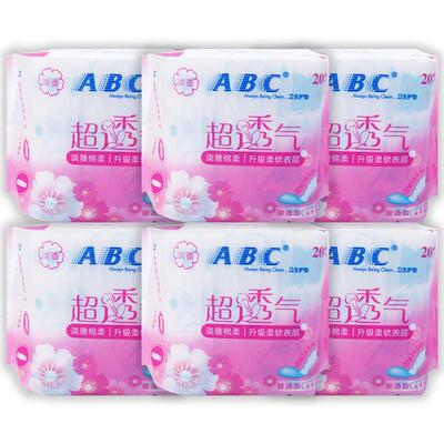 ABC淡香棉柔超透气普通型护垫6包