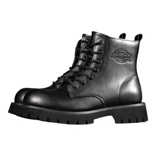 李健同款Dickies黑色马丁靴男款冬季男鞋加绒皮靴男士工装靴子男