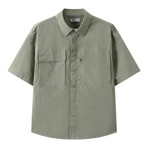 森马短袖衬衫男吸湿速干户外工装衬衣外穿2025夏季新款上衣宽松潮