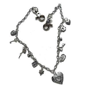 原创美人鱼复古爱心相盒腰链极繁包包挂件金属银色腰间挂饰项链