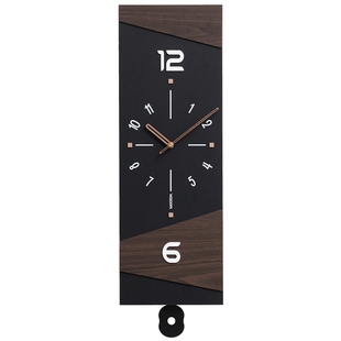 WOZOOM屋准免打孔现代钟表可摇摆挂钟客厅家用创意时钟轻奢装饰墙