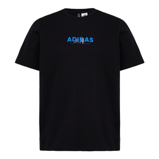 adidas阿迪达斯GFX Tee3半袖黑色宽松亲肤舒适夏男短袖T恤 KU3148