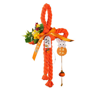 2026新款中秋节入户门中国结挂件客厅高档平安万字结福字灯笼门挂