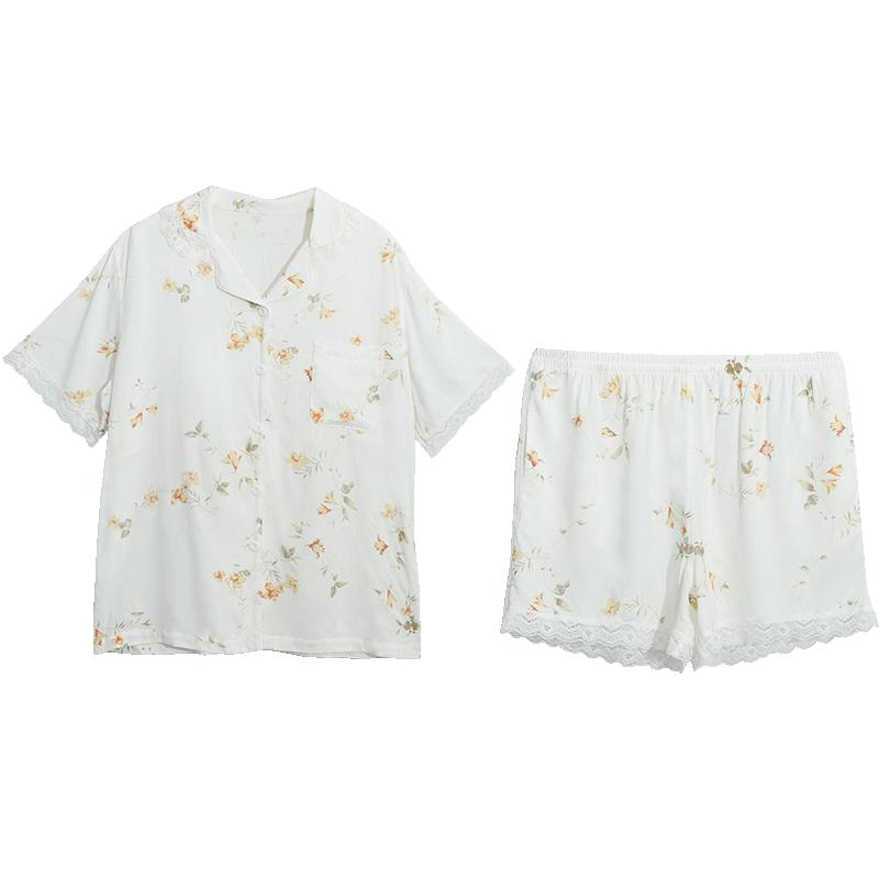 歌瑞尔带胸垫睡衣女款2025新款可外穿长袖睡衣女柔软家居服套装