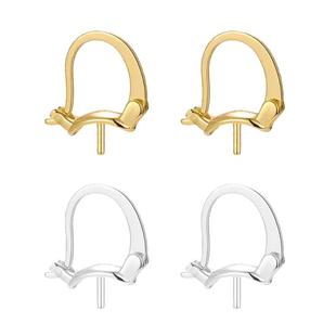 925纯银耳扣花篮耳夹水桶耳圈董卿同款茶壶耳扣配件DIY珍珠耳饰品