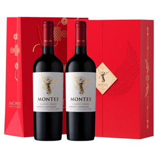 montes蒙特斯天使赤霞珠干红葡萄酒智利原瓶进口正品送人双支礼盒