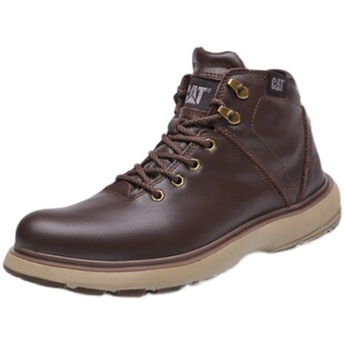 cat卡特男鞋马丁靴秋冬季新款透气潮流复古工装鞋中帮真皮休闲鞋